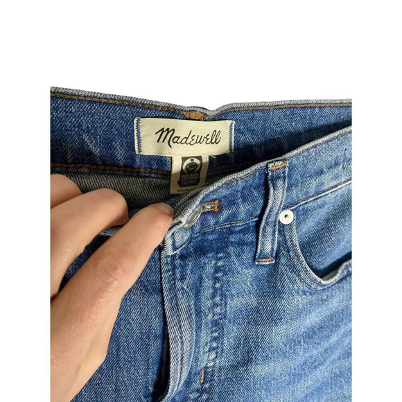 Madewell The Mid-Rise Perfect Vintage in Ainsdale Wash: Knee-Rip Edition Jeans-s - Picture 5 of 13